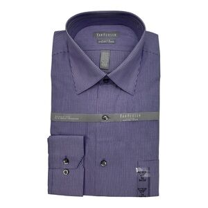 Van Heusen Men's Dark Blue Striped Dress Shirt